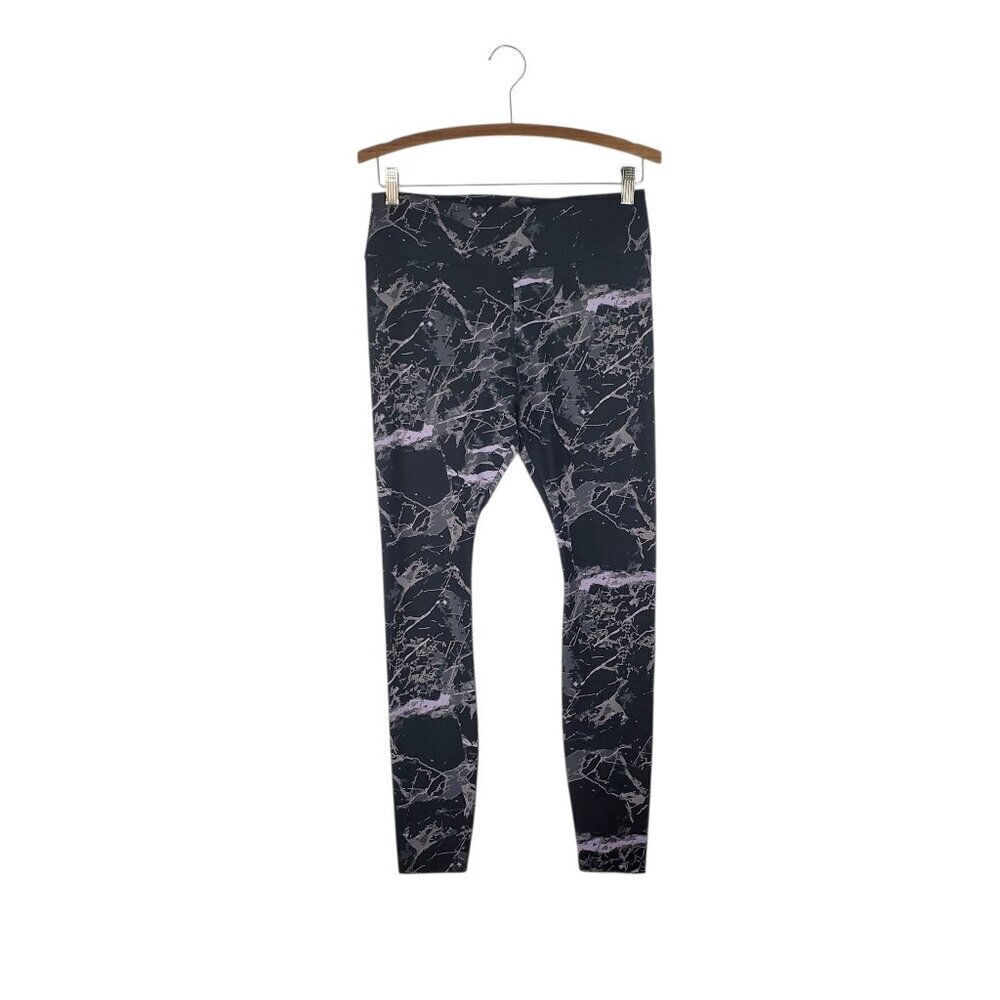 Pact Organic Cotton Leggings Black Gray Marbled Sky Size Medium